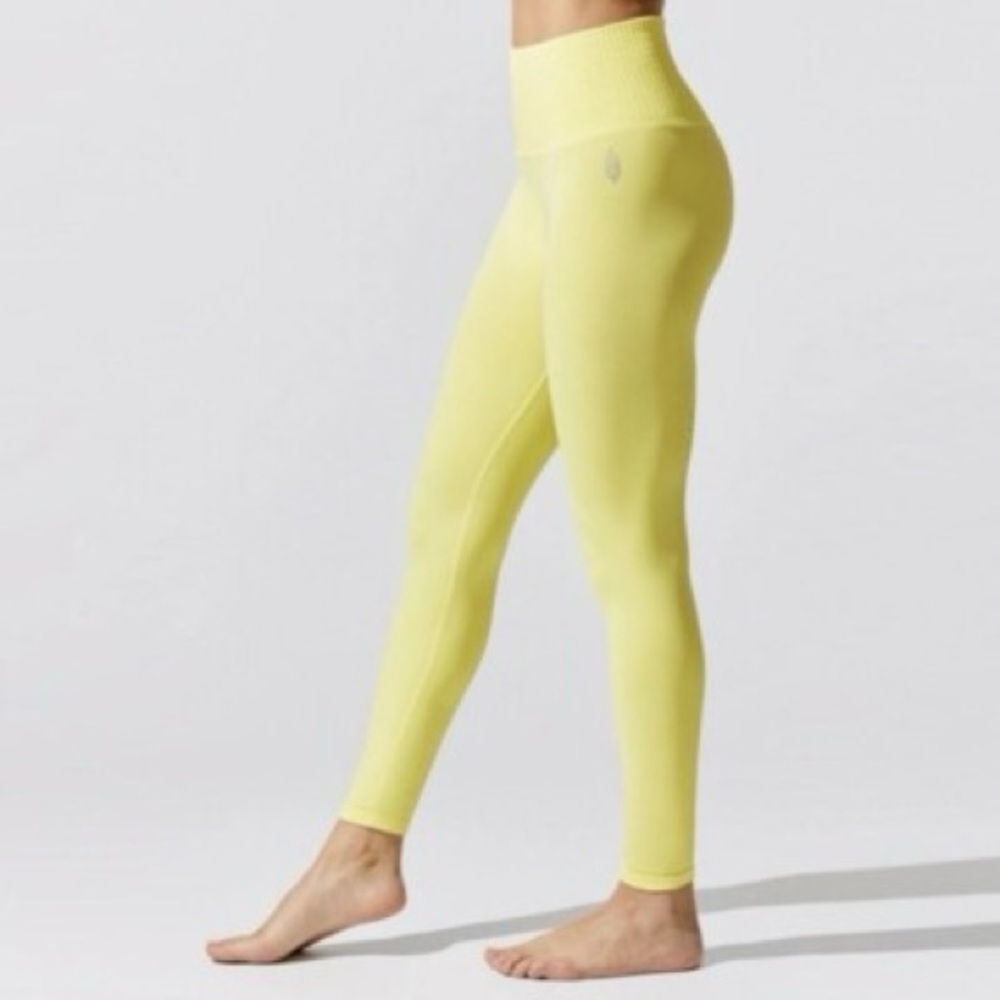 Free People Movement High Rise 7/8 Good Karma Yellow Leggings